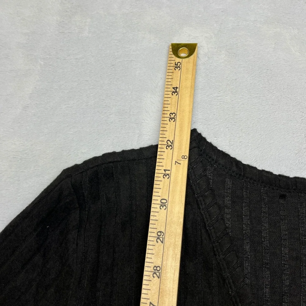 Askyes Ribbed Button Front Womens Cardigan XL Black Pockets